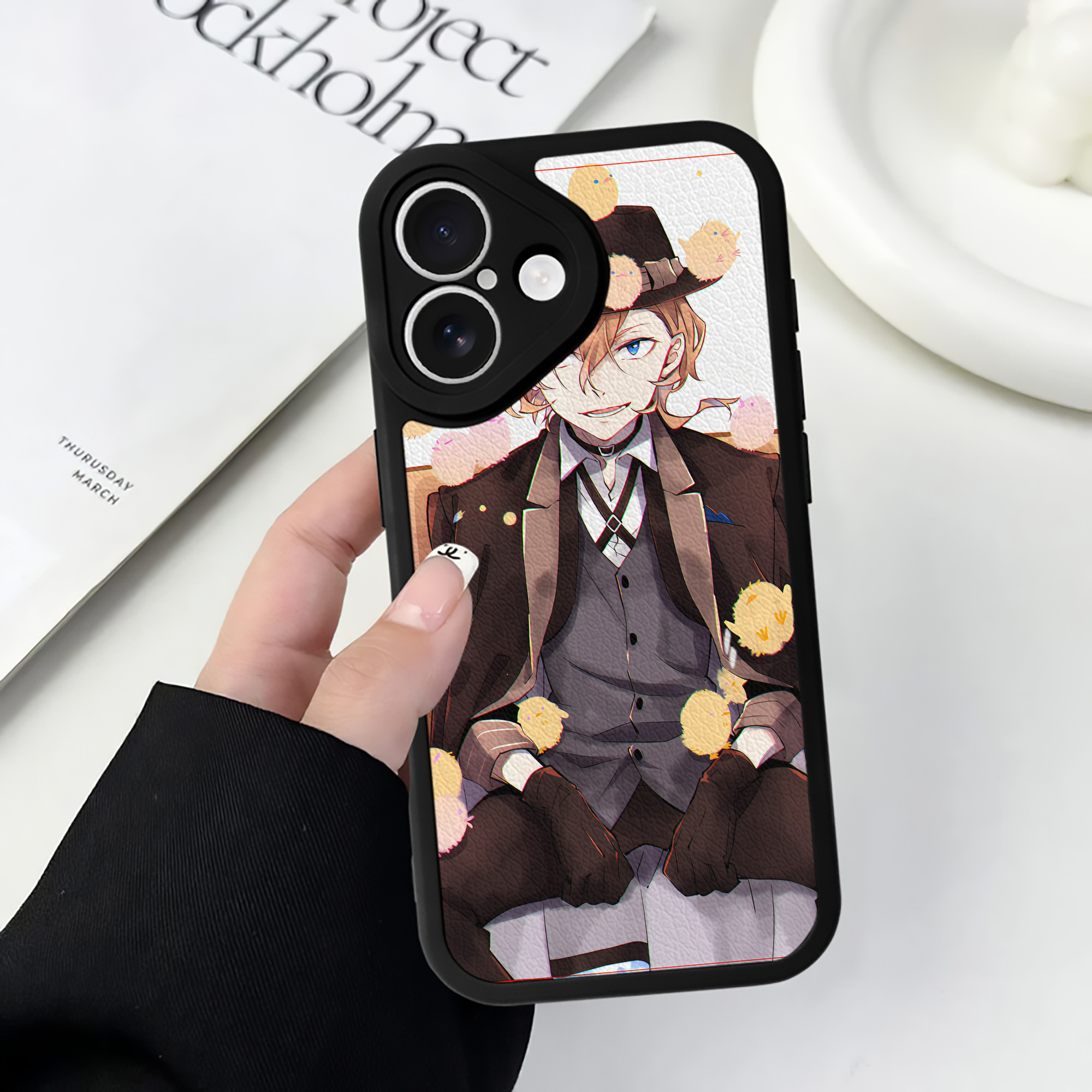 （画像用） 文豪ストレイドッグス Bungo Stray Dogs 【iPhone 16シリーズ対応】シリコンスマホケース（レザー調） 材質：シリコン